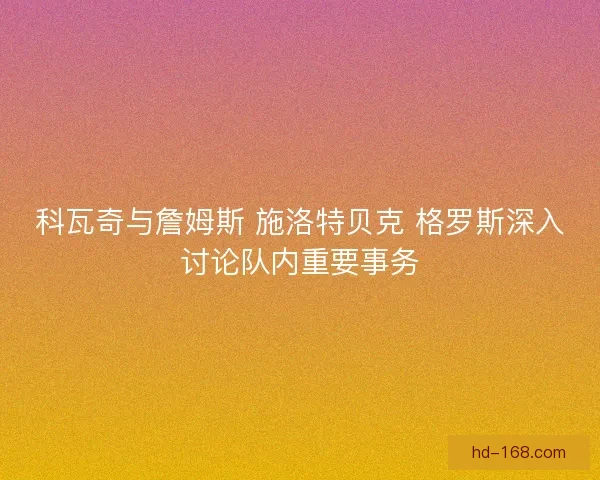 科瓦奇与詹姆斯 施洛特贝克 格罗斯深入讨论队内重要事务 科瓦奇与詹姆斯 施洛特贝克 格罗斯深入讨论队内重要事务